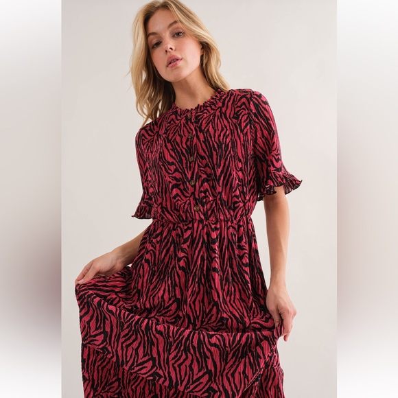 22 Boho Floral Print Striped Velvet Maxi Dress - Picture 3 of 3
